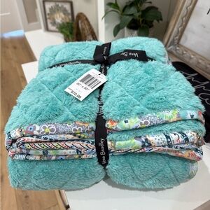 Vera Bradley Turquoise and Floral Throw Blanket